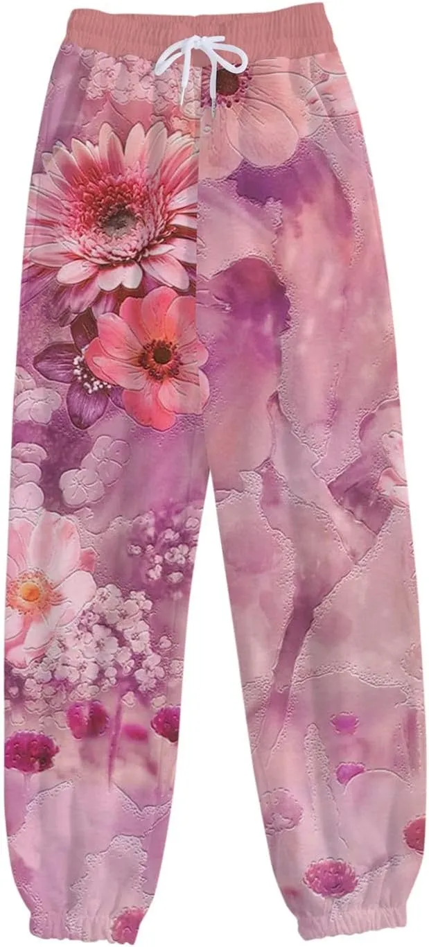 Womens Sweatpants with Pockets Elastic Waist Soft Leggings Tie-dye Fall Womens Sweatpants Workout High Waisted Pants