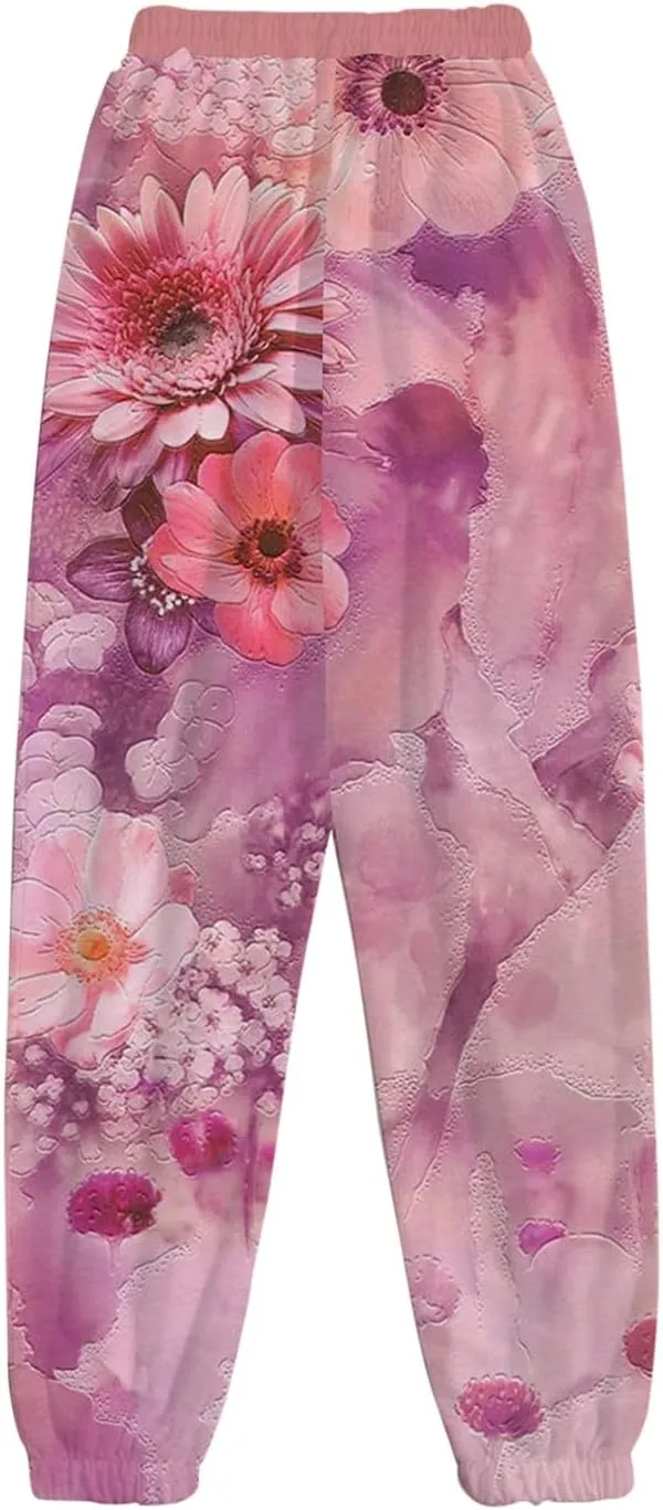 Womens Sweatpants with Pockets Elastic Waist Soft Leggings Tie-dye Fall Womens Sweatpants Workout High Waisted Pants