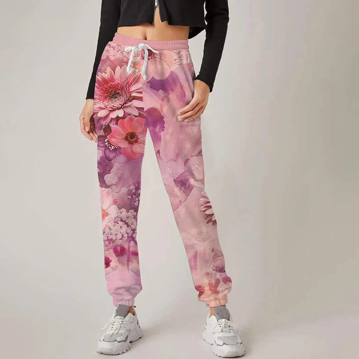 Womens Sweatpants with Pockets Elastic Waist Soft Leggings Tie-dye Fall Womens Sweatpants Workout High Waisted Pants