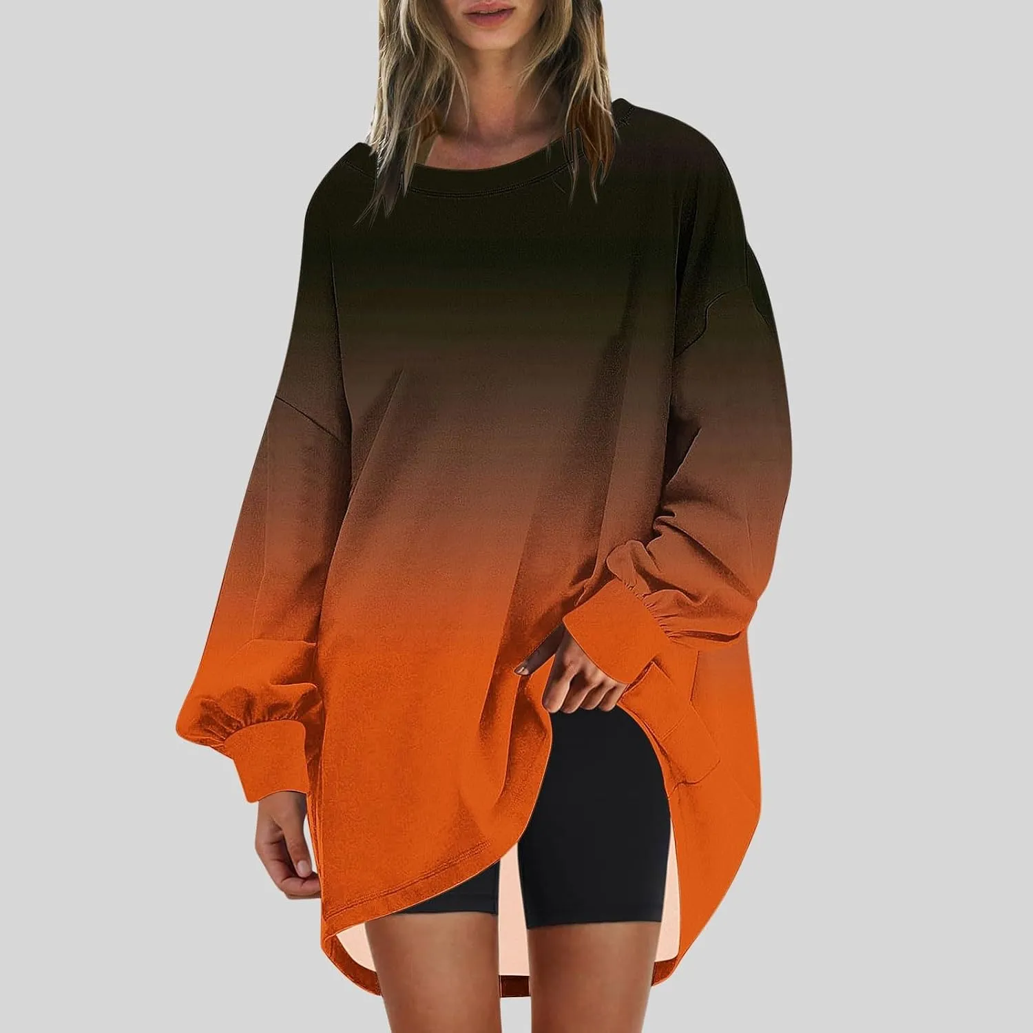 Womens Tie Dye Sweatshirt Oversized Casual Long Sleeve Crewneck Pullover Shirts 2024 Fashion off The Shoulder Sweater
