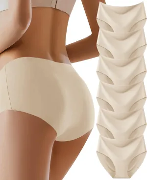 Womens Underwear Full Coverage No Show High Waisted Seamless Ladies Panties 6 Pack