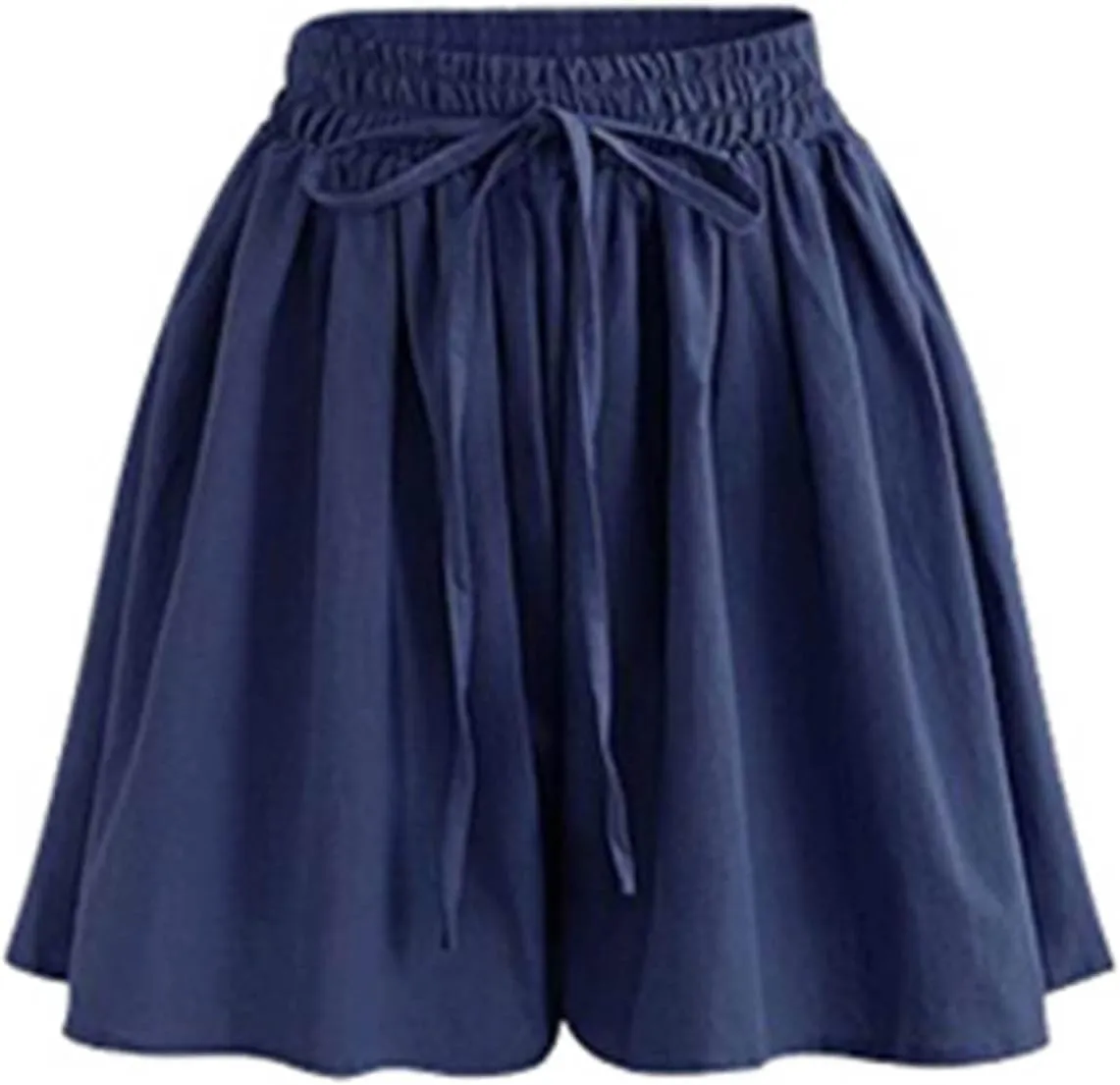 Women's Wide Leg Shorts Lightweight Comfy Chiffon High Waisted Drawstring Loose Solid Summer Beach Vacation Short Pant