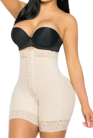 YIANNA Tummy Control Shapewear for Women Strapless Fajas Colombianas Body Shaper Shorts Butt Lifter with Zipper Crotch